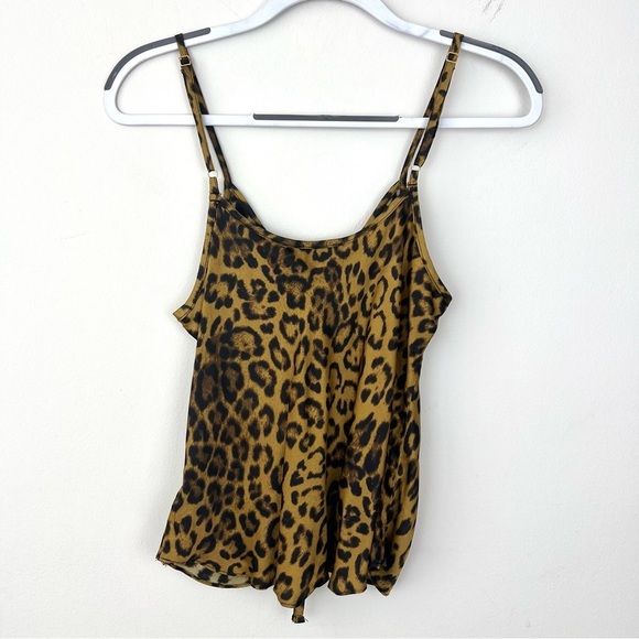 Nation LTD Marisa Ruched Animal Cheetah Print Satin Tank Top - Picture 4 of 6